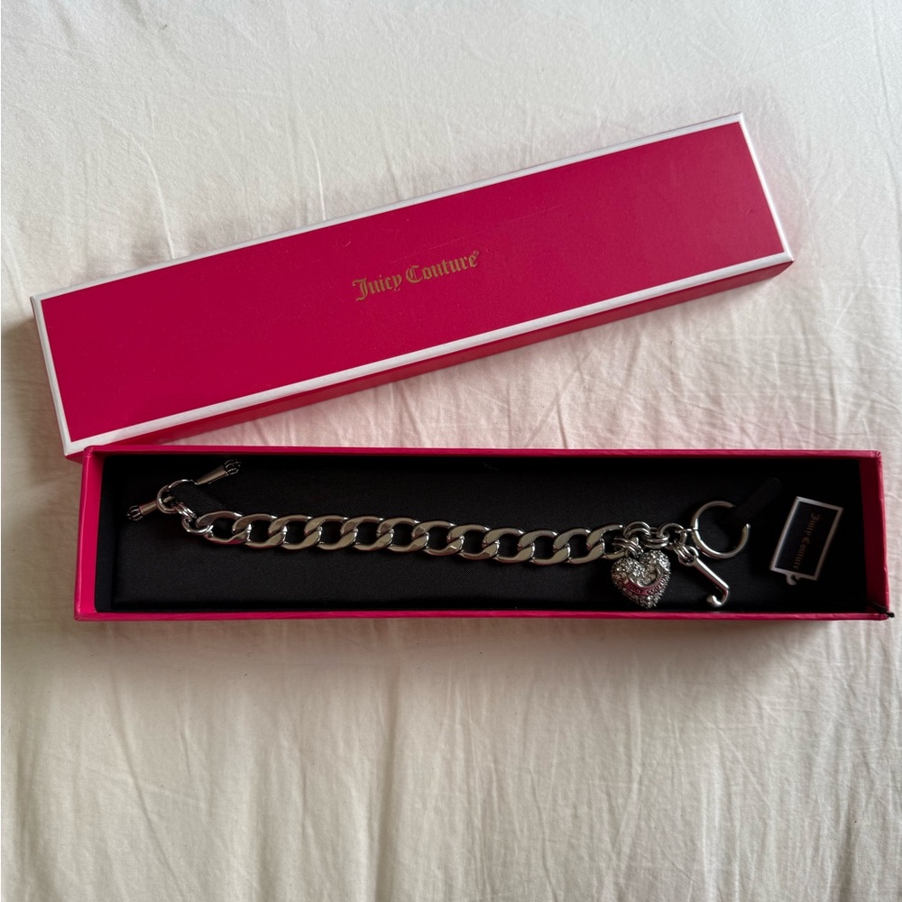 Juicy Couture Pink Box Silver Bracelet